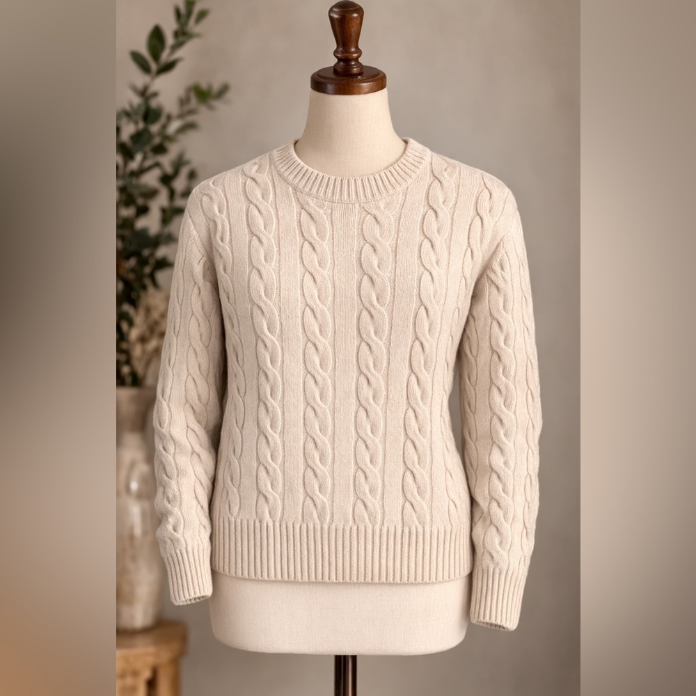 The Group by Babaton Merino Wool Cable Knit Sweater Cream Women’s Medium